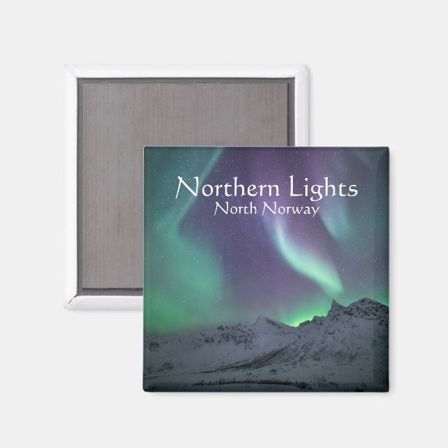 Imán Recuerdo de Luces del Norte (Anverso/Reverso)