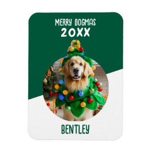 Imán Recuerdo de Navidad con foto de perro personalizad