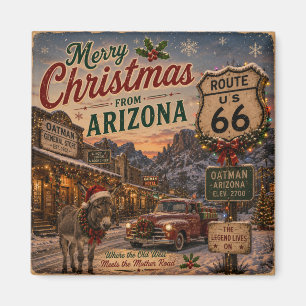 Imán Recuerdo de nevera de Navidad de Oatman Arizona