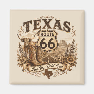 Imán Recuerdo de nevera Texas Ruta 66 Big Sky