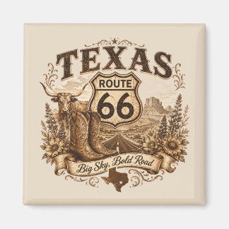 Imán Recuerdo de nevera Texas Ruta 66 Big Sky