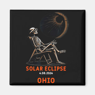 Imán Recuerdo de Ohio de esqueleto de eclipse solar lin