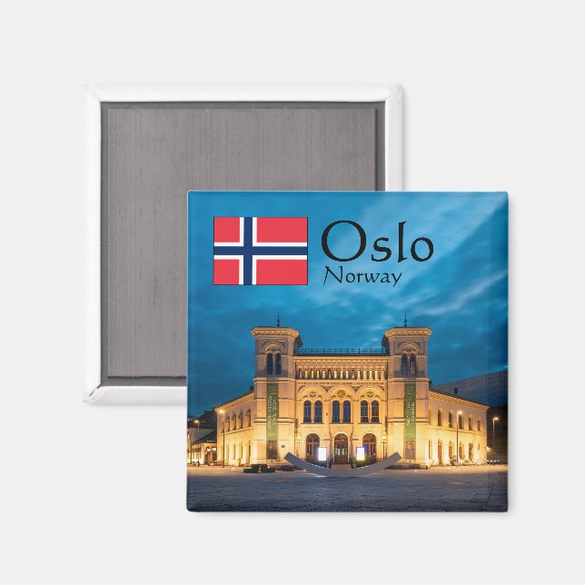 Imán Recuerdo de Oslo (Anverso/Reverso)