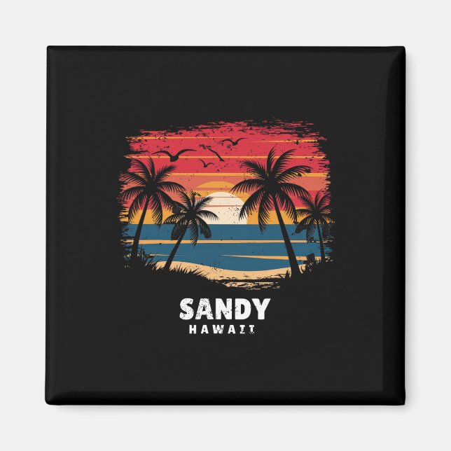 Imán Recuerdo de Sandy Beach Hawaii Surfboarder Palma  (Frente)