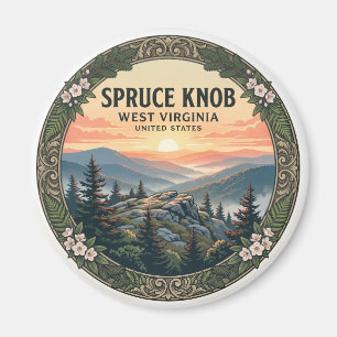 Imán Recuerdo de Spruce Knob Riverton Virginia Occident