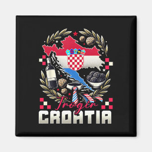 Imán Recuerdo de Trogir Croacia Mapa de la bandera croa