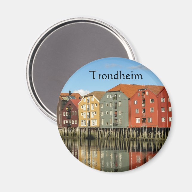 Imán Recuerdo de Trondheim Noruega  (Anverso/Reverso)