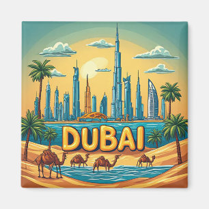 Imán 🧲 Recuerdo de Vacaciones de Aventura en Dubai des