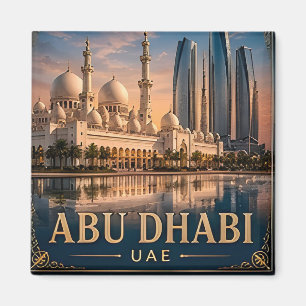 Imán 🧲 Recuerdo de vacaciones del horizonte de Abu Dab