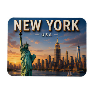 Imán Recuerdo de vacaciones del horizonte de Nueva York
