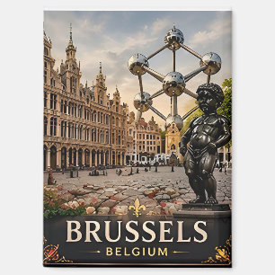 Imán 🧲 Recuerdo de vacaciones en Bruselas Bélgica para