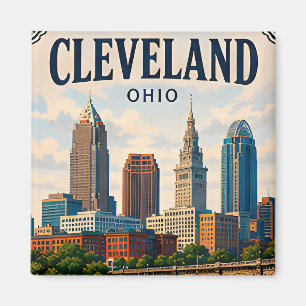 Imán 🌆 Recuerdo de vacaciones en Cleveland Ohio Visita