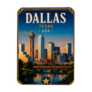 Imán ⭐ Recuerdo de vacaciones en Dallas Texas desde la