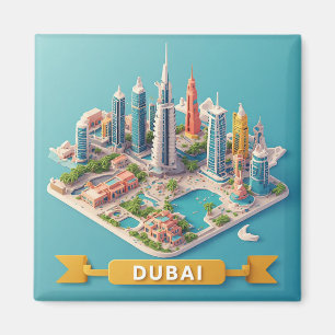 Imán 🧲 Recuerdo de Vacaciones en Dubai de Destino Emir