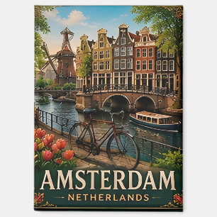 Imán 🧲 Recuerdo de vacaciones en el canal de Ámsterdam