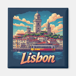 Imán 🧲 Recuerdo de Vacaciones en la Ciudad de Lisboa P