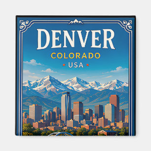 Imán 🏔️ Recuerdo de vacaciones en la montaña de Denver
