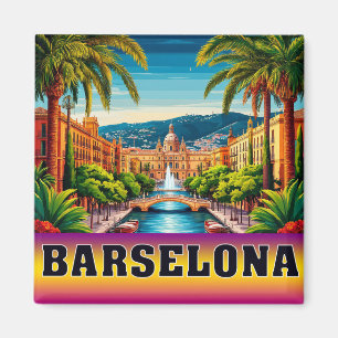 Imán 🧲 Recuerdo de vacaciones en la playa de Barcelona