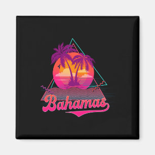 Imán Recuerdo de vacaciones en las Bahamas retro años 8