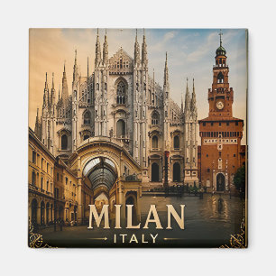 Imán 🧲 Recuerdo de vacaciones en Milán Italia para via