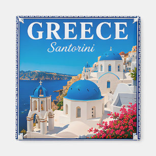 Imán 💙 Recuerdo de vacaciones en Santorini Grecia