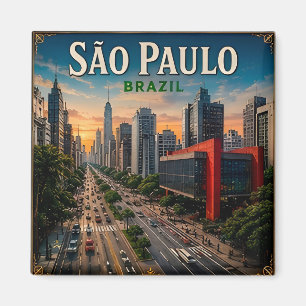Imán 🌆 Recuerdo de Vacaciones en Sao Paulo Brasil para