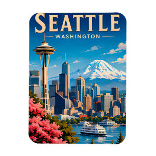 Imán ☕ Recuerdo de vacaciones en Seattle Washington
