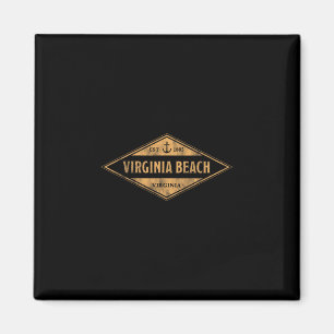 Imán Recuerdo de vacaciones vintage de Virginia Beach V