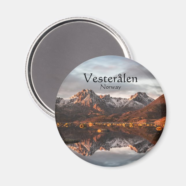 Imán Recuerdo de Vesteralen Noruega (Anverso/Reverso)