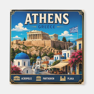 Imán 🧲 Recuerdo de viaje a Atenas Grecia para fotos de
