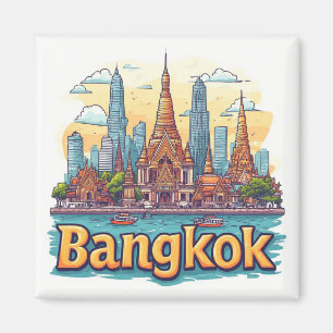 Imán Recuerdo de viaje a Bangkok Tailandia para viajero
