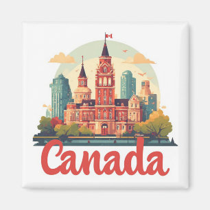 Imán Recuerdo de viaje a Canadá para viajeros del mundo