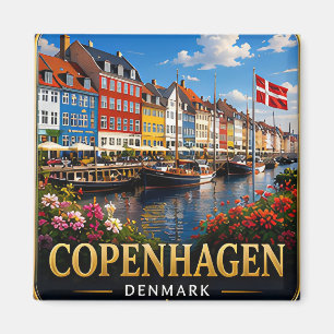 Imán 🗺️ Recuerdo de viaje a Copenhague Dinamarca Vacac