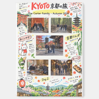 Imán Recuerdo de viaje a Kyoto Japón 5 Collage de fotos