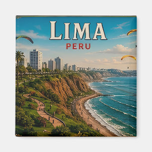 Imán 🧲 Recuerdo de viaje a Lima Perú para recuerdos de