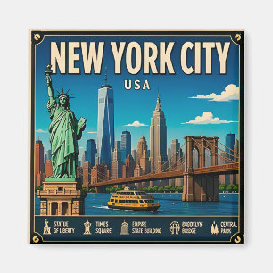 Imán 🧲 Recuerdo de viaje a Manhattan Nueva York 🏙️