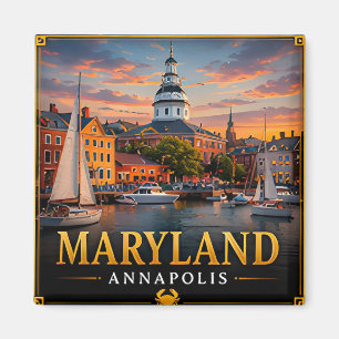 Imán 📍 Recuerdo de viaje a Maryland para visitantes po