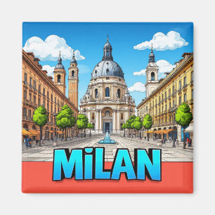 Imán Recuerdo de viaje a Milán, Italia para viajeros fr