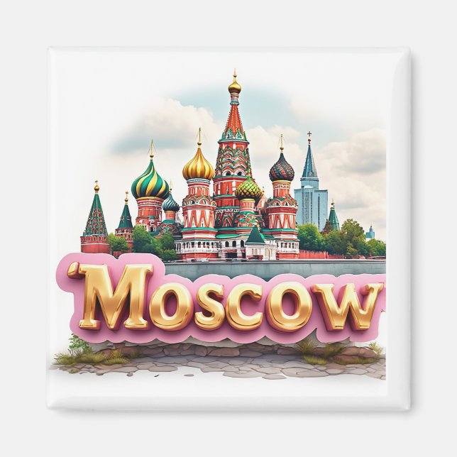 Imán 🧲 Recuerdo de viaje a Moscú Rusia 🇷🇺 (Frente)