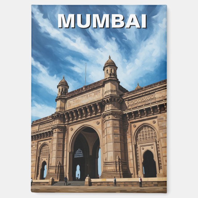Imán Recuerdo de viaje a Mumbai (Anverso)