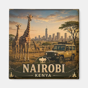 Imán 🧲 Recuerdo de viaje a Nairobi Kenia para viajes d