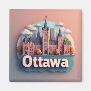 Imán 🧲 Recuerdo de viaje a Ottawa Canadá para amantes