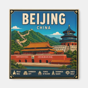 Imán 🧲 Recuerdo de viaje a Pekín, China para visitante