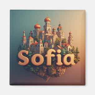Imán 🧲 Recuerdo de viaje a Sofía para recuerdos de vac