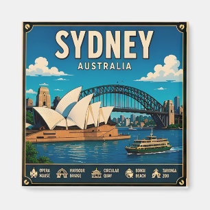Imán 🎒 Recuerdo de viaje a Sydney Australia para visit