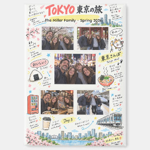 Imán Recuerdo de viaje a Tokio Japón 5 Collage de fotos
