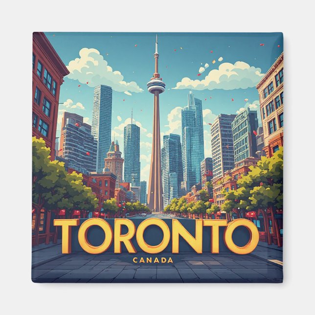 Imán 🌰 Recuerdo de viaje a Toronto Canadá (Frente)