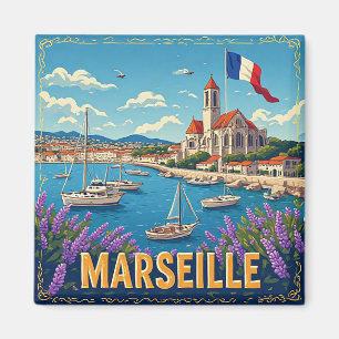 Imán 🧲 Recuerdo de viaje al Mediterráneo en Marsella F