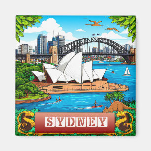 Imán 🌊 Recuerdo de viaje al puerto de Sydney para visi