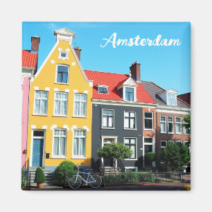Imán Recuerdo de viaje casas Holanda Amsterdam